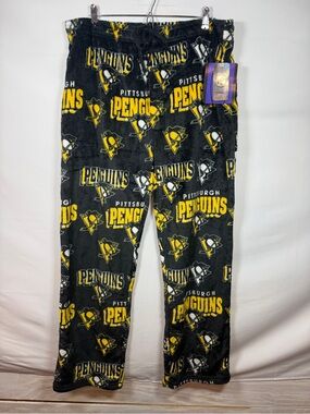 NHL Pittsburgh Penguins Fleece Sleepwear Men's P.J. Bottoms Lounge Pants NWT XL